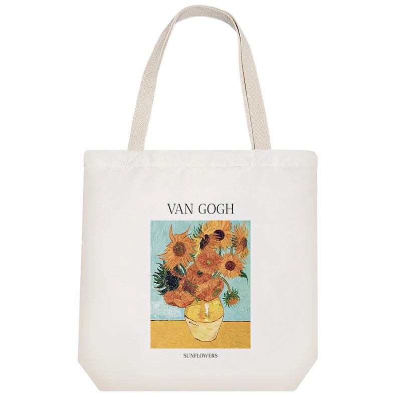 ساک خرید خندالو مدل گلدان آفتابگردان ونسان ونگوگ کد H2021