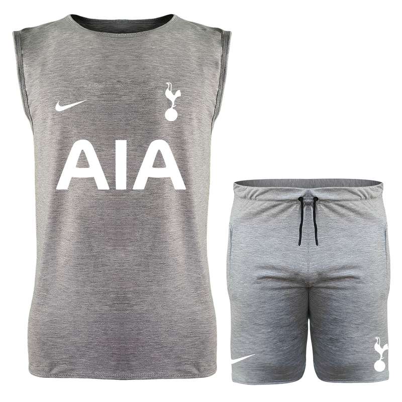 ست تاپ و شلوارک مردانه طرح تاتنهام مدل 140148530 رنگ طوسی