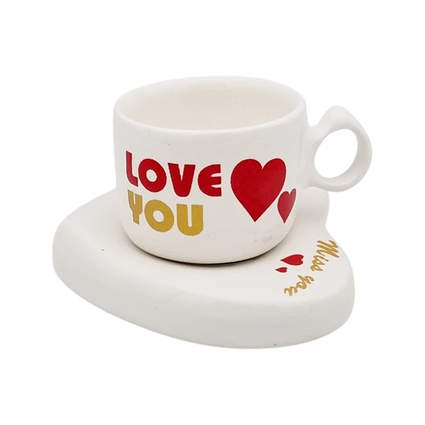 فنجان و نعلبکی مدل قلبی کد 14121xLoveYou