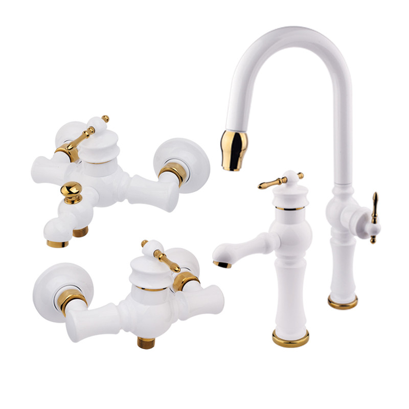 ست شیرآلات سانیا مدل اهرمی مینا مجموعه 4 عددی