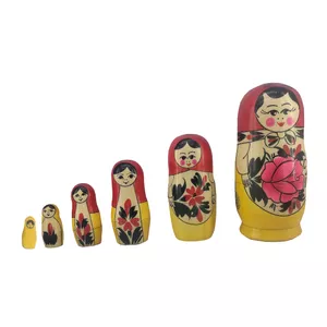 عروسک چوبی طرح مادر و دختران مدل ماتروشکا کد 197 مجموعه 6 عددی