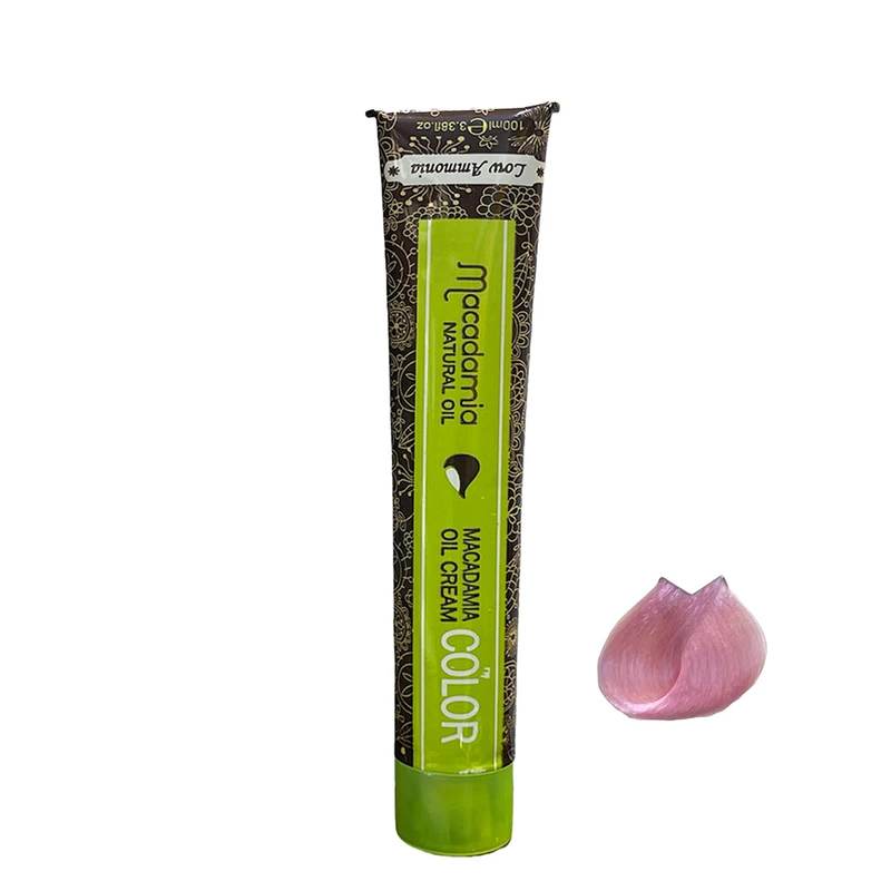 رنگ مو ماکادامیا شماره F20 حجم 100 میلی لیتر رنگ صورتی کهربایی