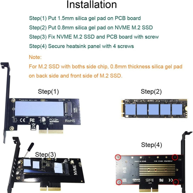 کارت توسعه PCI-E افزایش M.2 NVME گلوترندس مدل PJ19