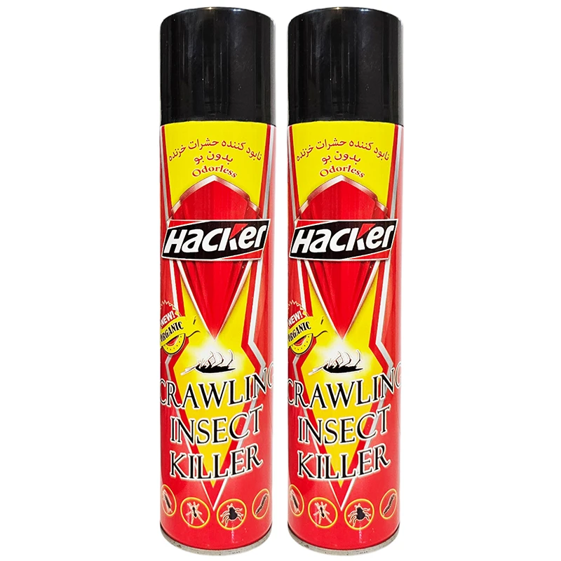 اسپری سوسک کش هکر مدل 02 حجم 400 میلی لیتر مجموعه 2 عددی
