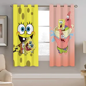 پرده نیروانا طرح باب اسفنجی و کودک مدل هازان کد 8195 سایز 140×200 سانتی متر