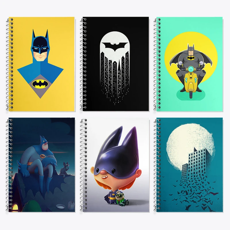دفتر زبان 50 برگ خندالو مدل دو خط طرح بتمن (Batman) کد 745 مجموعه 6 عددی