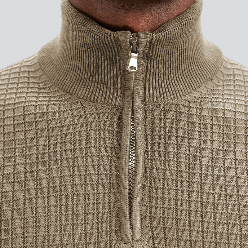 پلیور یقه ایستاده مردانه مدل 831620675 طرح ترندیول