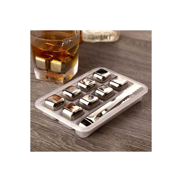 خنک کننده نوشیدنی مدل مکعب کد SN-SHNB-2001-16 بسته 8 عددی به همراه انبر