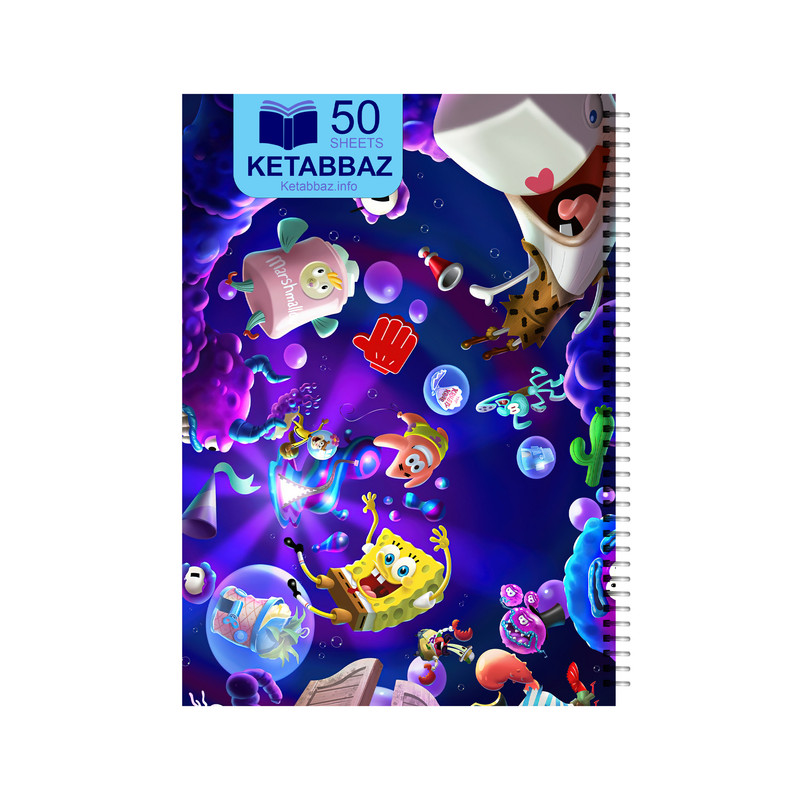 دفتر نقاشی ۵۰ برگ انتشارات کتاب باز کد NF-۵۰-۱۰۰۳ طرح باب اسفنجی