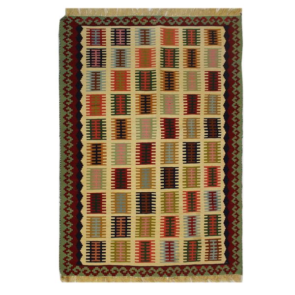 گلیم دستبافت یک و نیم متری کد 1103601