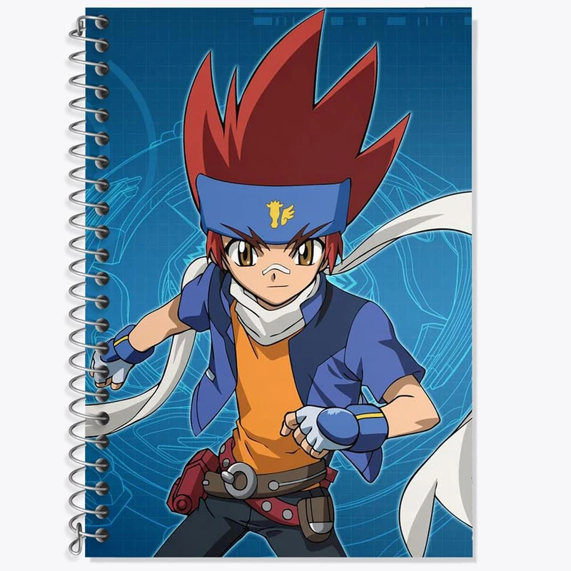 دفتر زبان 50 برگ خندالو مدل دو خط طرح انیمه فرفره های انفجاری کد 27852