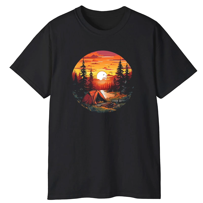 تی شرت آستین کوتاه مردانه مدل کمپینگ در طبیعت کد DKTMM18