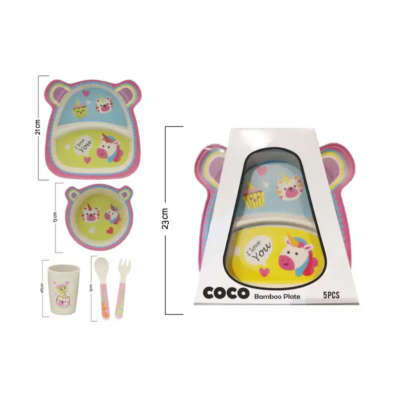 ظرف غذای 5 تکه کودک کوکو طرح Unicorn