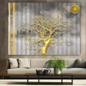 تابلو بوم طرح مخمل درخت مدل مینیمال کد BK23859