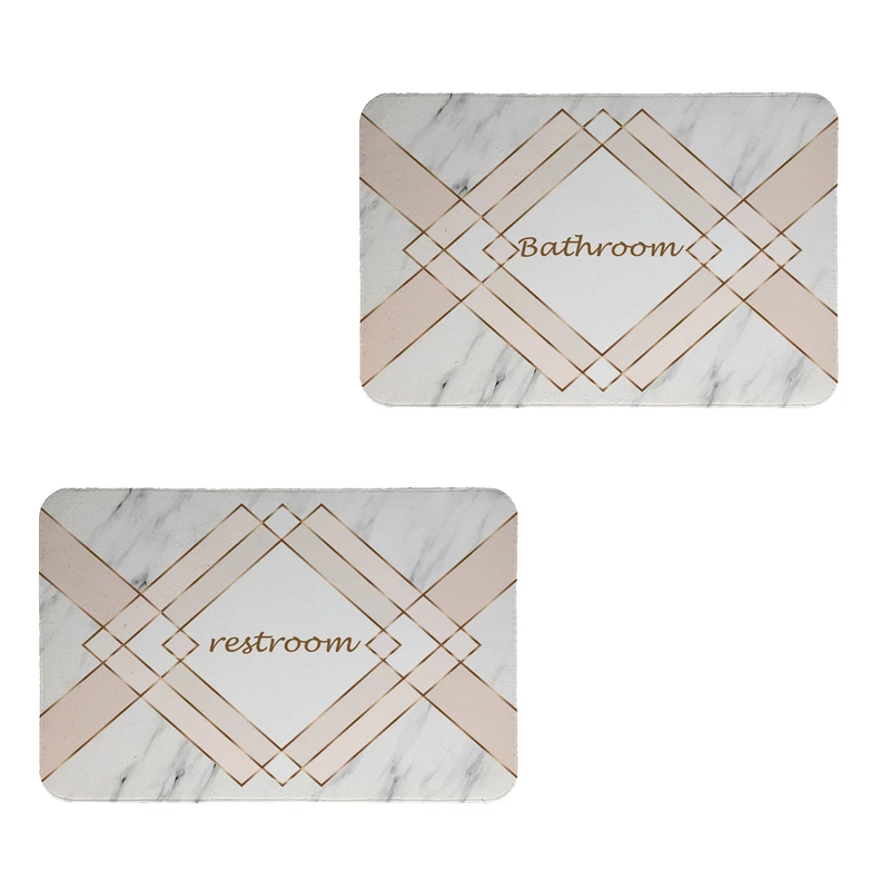   پادری طرح  Restroom & Bathroom کد 8651 سایز 60x40 سانتی متر مجموعه دو عددی