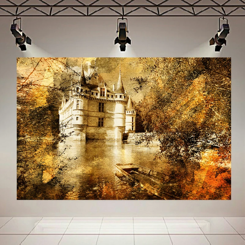  تابلو بوم طرح نمای تاریخی مدل قلعه Azey-le-redeau کد AR31980