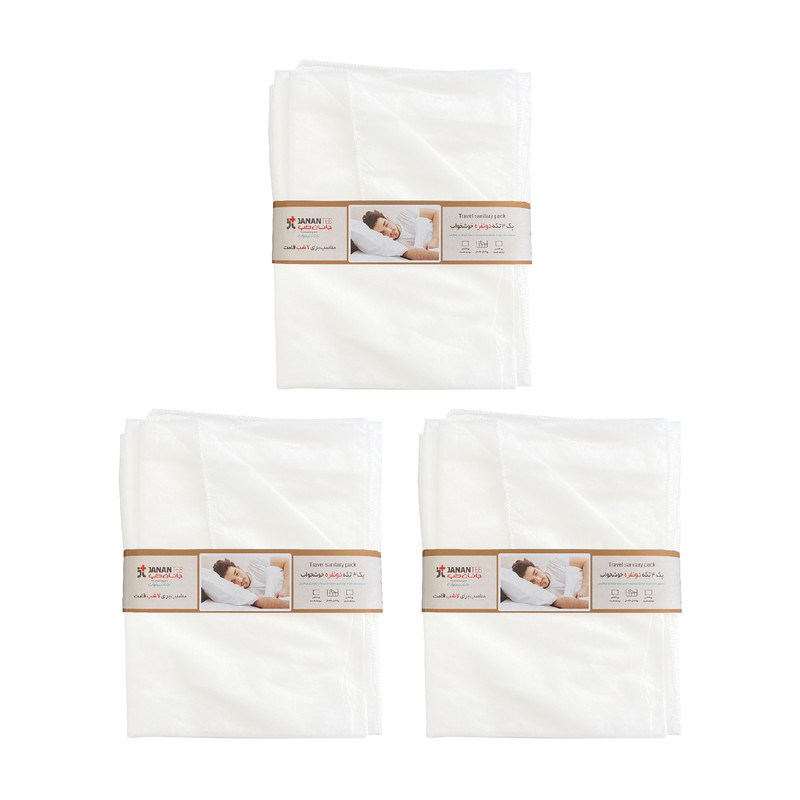 ملحفه یکبار مصرف جانان طب مدل خوشخواب 2نفره سه تکه مجموعه 3 عددی