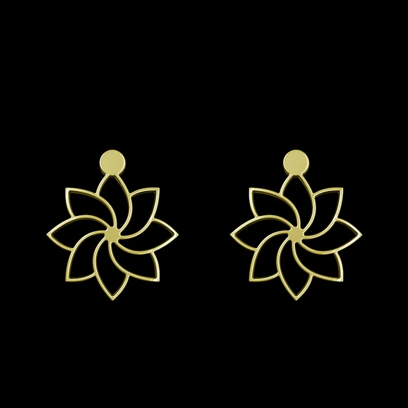 گوشواره طلا 18 عیار زنانه مدوپد مدل گل کد GA1-14996