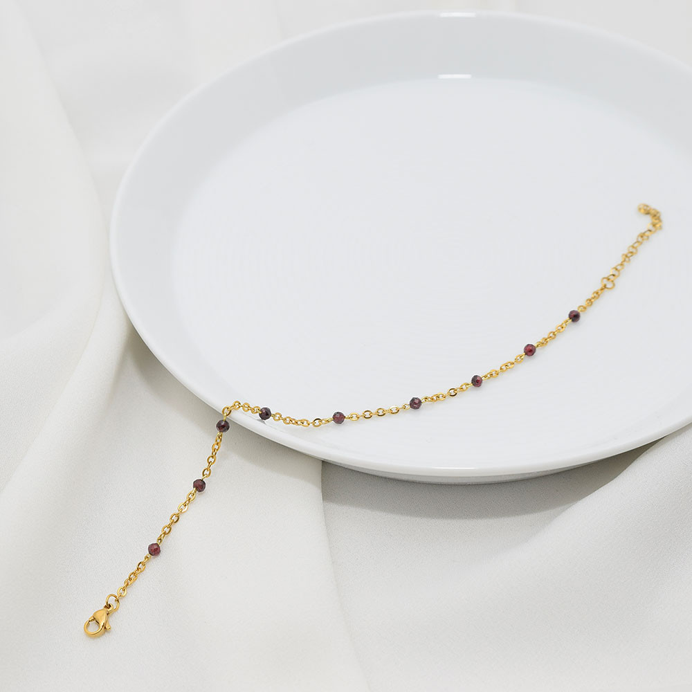 دستبند زنانه دلنار گالری مدل سنگ گارنت تراش جواهری خیلی ظریف دستبند زنانه دلنار گالری مدل سنگ گارنت تراش جواهری خیلی ظریف