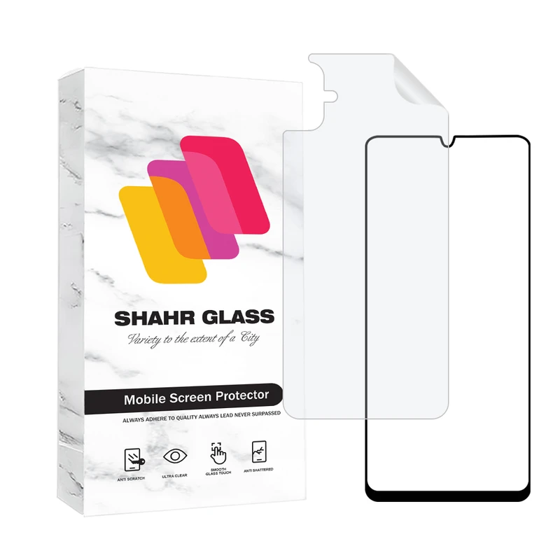 محافظ صفحه نمایش سرامیکی شفاف شهر گلس مدل CERAMINANOSH مناسب برای گوشی موبایل سامسونگ Galaxy A30s / Galaxy A50 / Galaxy A50s  به همراه محافظ پشت گوشی هیدروژل