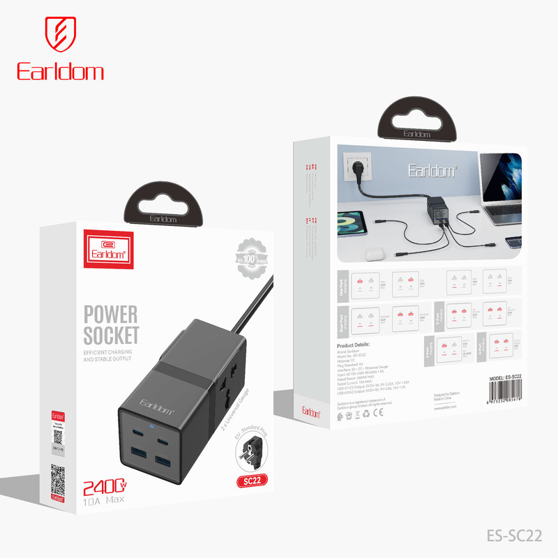 چندراهی برق و شارژر ارلدام مدل SC22 2400W