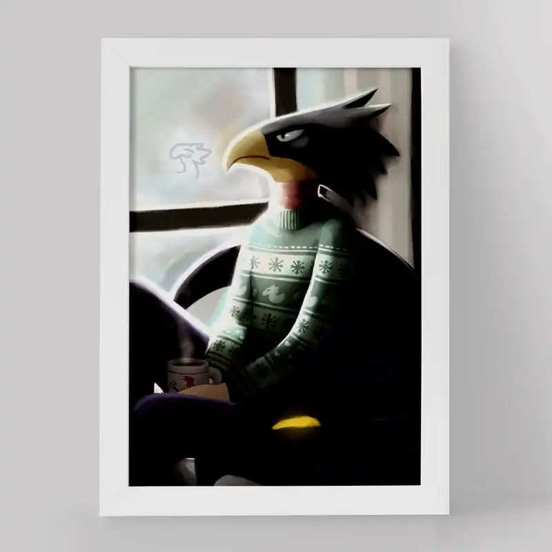 تابلو خندالو مدل مرد کلاغی انیمه آکادمی قهرمان من کد 16131