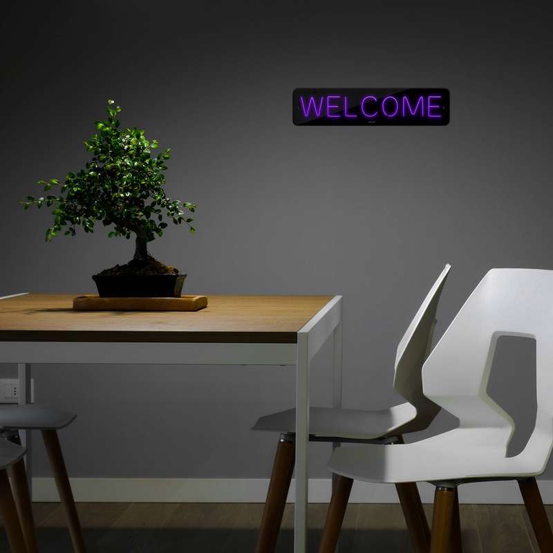چراغ دیواری نئون دیزاین طرح Welcome-BL_PR