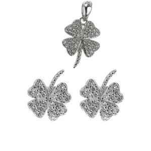 نیم ست نقره زنانه مدل برگ و گل کد 69832