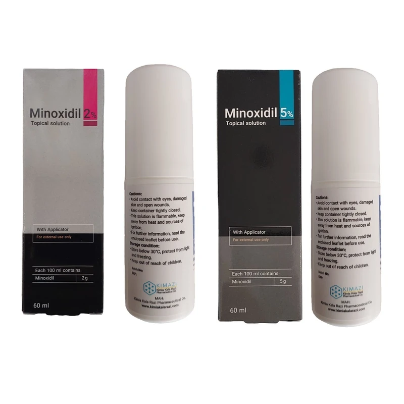لوسیون تقویت کننده مو کیمیا کالای رازی مدل ماینوکسیدیل حجم 60 میلی لیتر بسته 2 عددی