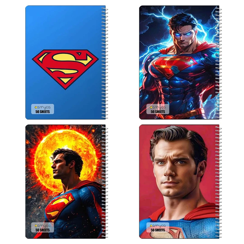 دفتر نقاشي 50 برگ کارنيکا طرح سوپرمن Superman کد 66745 مجموعه 4 عددی