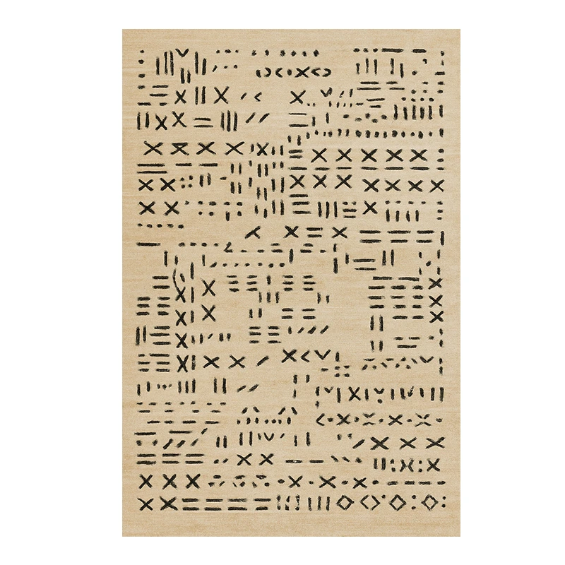 فرش ماشینی 1000 شانه زمینه کرم حاشیه کرم مدل مراکشی کد MHX.002.1