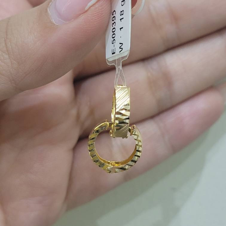 گوشواره کلیپسی طلا زنانه ۱۸ عیار طلا جواهر مان گالری مدل تراش کد EA01-0039500 - 3