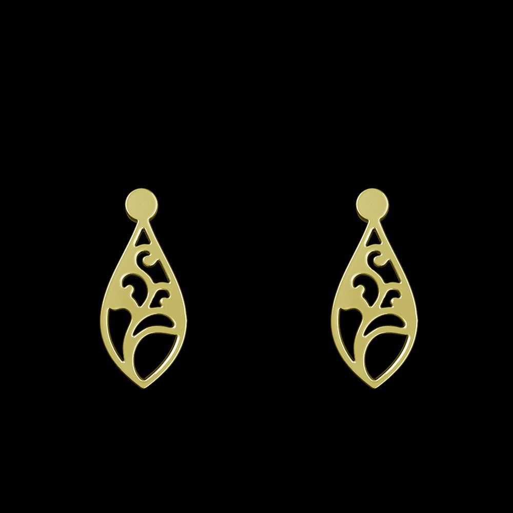 گوشواره طلا 18 عیار زنانه مدوپد مدل هندسی کد GA1-12248 -  - 1