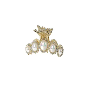 کلیپس مو زنانه مدل 5 نگینه مرواریدی