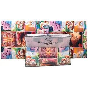 تشک مهمان راما مدل لوکس طرح پاپی سگ گربه کد 30 یک نفره سایز 90×190 سانتی متر