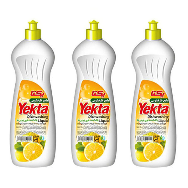 مایع ظرفشویی یکتا مدل lemon حجم 1000 میلی لیتر بسته 3 عددی