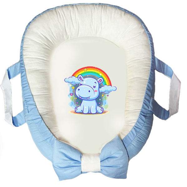 سرویس خواب سه تکه نوزاد ناریکو مدل گارد محافظ دار طرح اسب آبی کد 0513