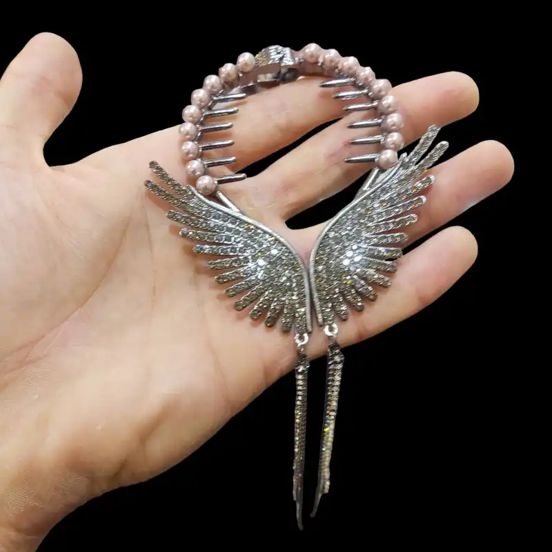 کلیپس مو زنانه مدل گوجه ای آویز دار طرح بال فرشته کد KGBF