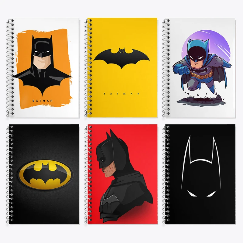 دفتر زبان 50 برگ خندالو مدل دو خط طرح بتمن (Batman) کد 746 مجموعه 6 عددی