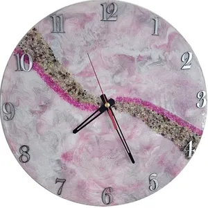 ساعت دیواری رزینی مدل سنگ ریزه