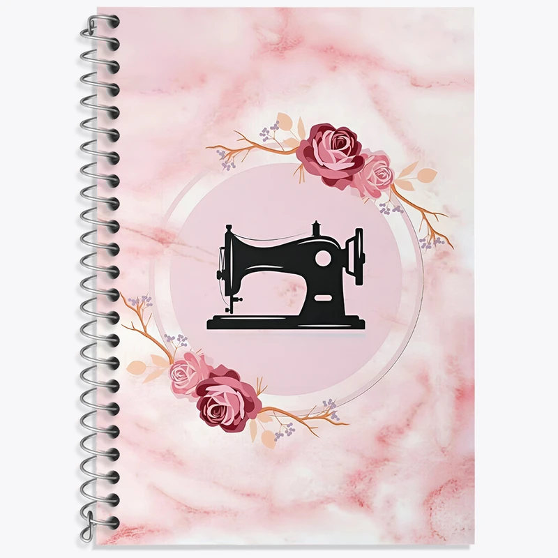 دفتر زبان 50 برگ خندالو مدل سه خط طرح چرخ خیاطی کد N2029