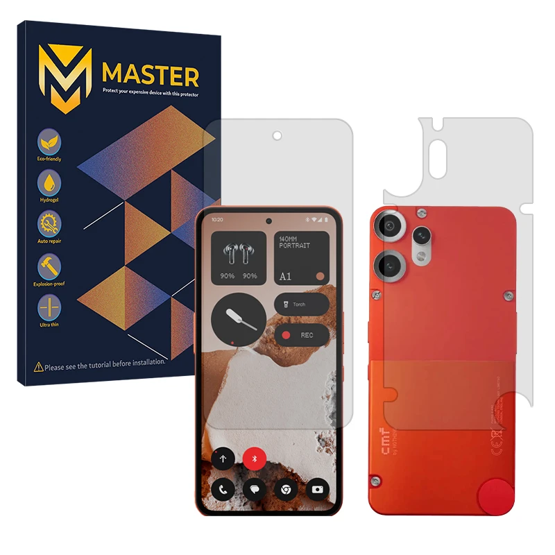 محافظ صفحه نمایش شفاف مستر مدل Resistant مناسب برای گوشی موبایل ناتینگ CMF Phone 2 Pro به همراه محافظ پشت گوشی 