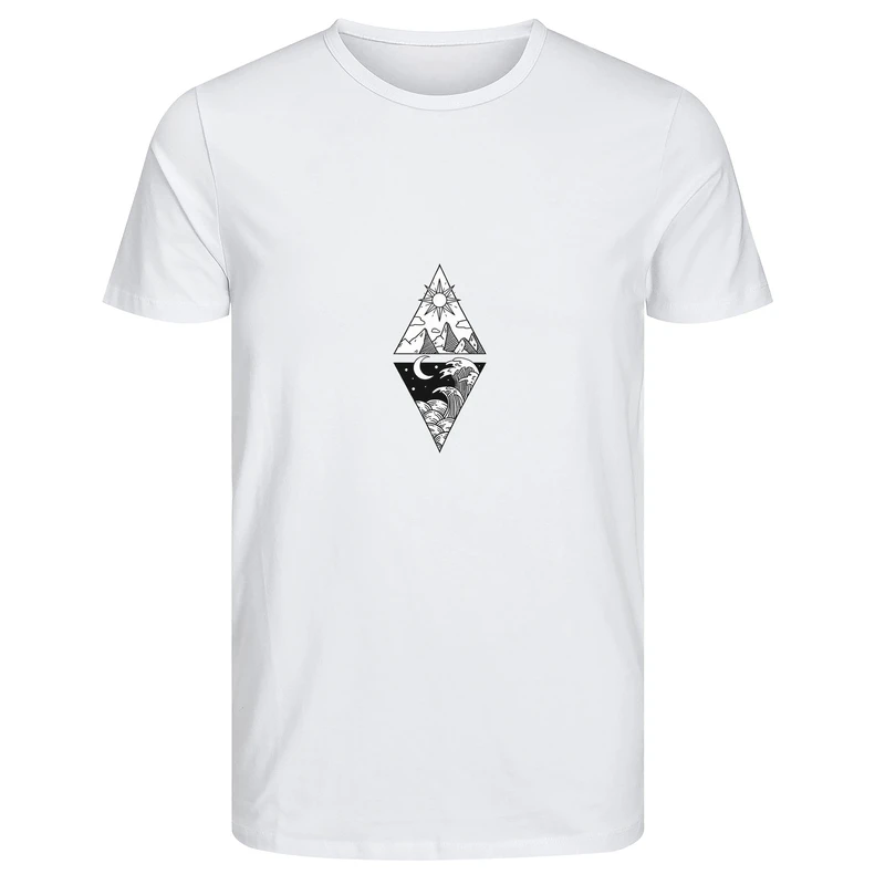 تی‌شرت آستین کوتاه زنانه مدل ماه و خورشید