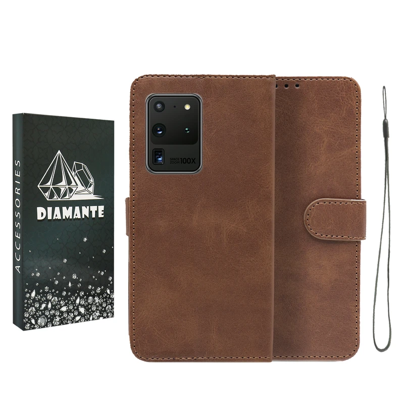 کیف کلاسوری دیامانته مدل Bandaviz Bk مناسب برای گوشی موبایل سامسونگ Galaxy S20 Ultra به همراه بند آویز