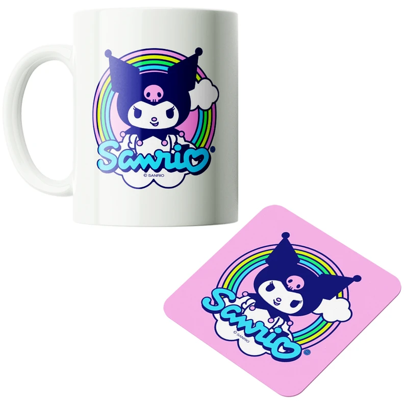 ماگ پاد آفرین مدل کارتونی سانریو کرومی مای ملودی هلوکیتی کد PZ164 به همراه زیرلیوانی