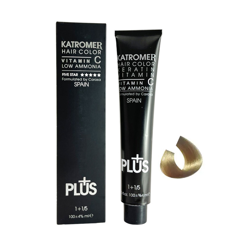 رنگ مو کاترومر شماره M10 حجم 100 میلی لیتر رنگ بلوند زیتونی پلاتینه