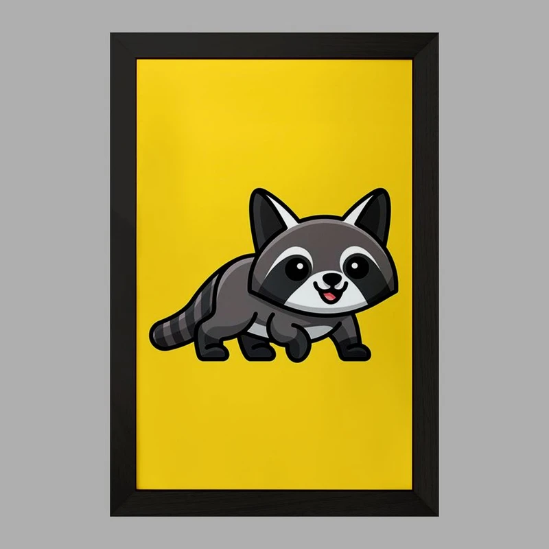 تابلو خندالو مدل حیوانات بامزه راکون کد 28200