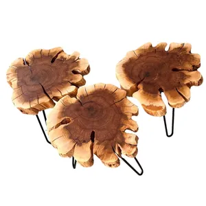 میز عسلی روستیک مجموعه 3 عددی