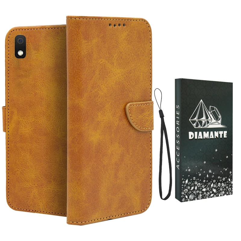 کیف کلاسوری دیامانته مدل Scusa Bk مناسب برای گوشی موبایل سامسونگ Galaxy A01 به همراه بند آویز