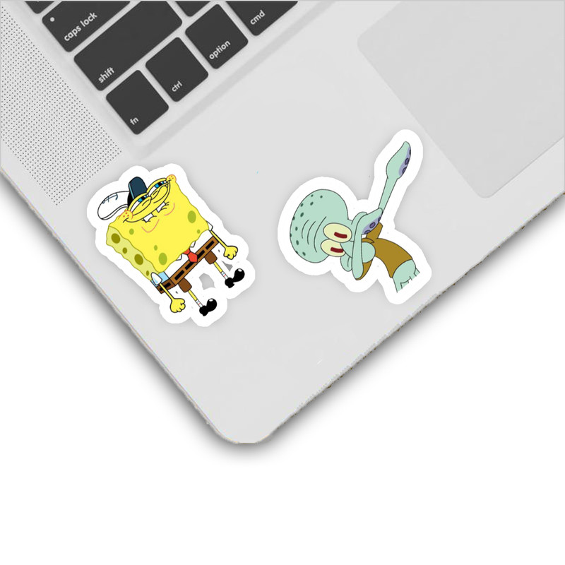 استیکر لپ تاپ و موبایل گوفی طرح کارتون باب اسفنجی کد 4001 مجموعه 6 عددی